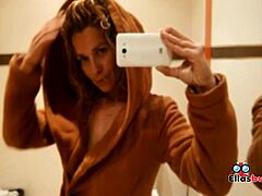 I caught a blonde craving sex in a public bathroom