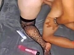 Hardcore threesome with horny Latina