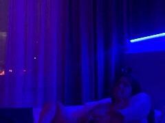 Redheaded teen bangs her juicy pussy hard