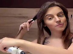 Half-naked beauty in tank top