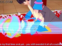 Cartoon witch in steamy temple meet