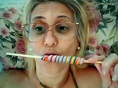 stella still sucking a tasty lollipop hard