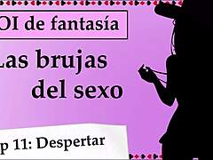 Horny witches in double penetration action