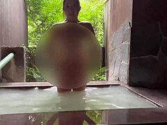 Acrobatic fuck at hot spring