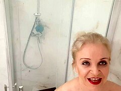 Mature Beauty's Steamy Shower Craving