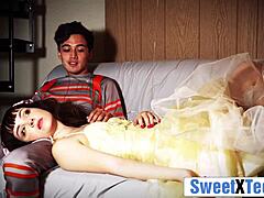 Young couple caught by pervy old dude on halloween