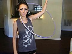 Hoop dancing with softcore titts