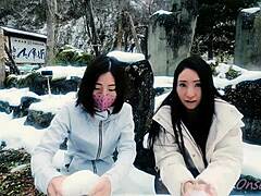 Asian Beauty in Snow Art