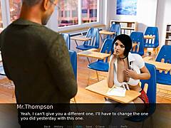 Anna's teasing exam with big tits play