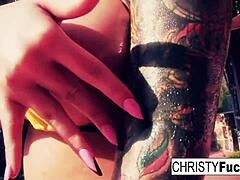 Christy Mack's solo shower session