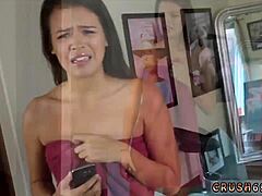 This hot teen 18+ is creaming while masturbating. With jewel plug in sneaky pov problems.