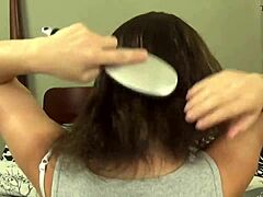 hair fetish featuring fifi foxx with playful styling and brushing