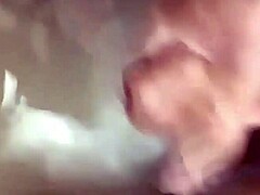 Sperm swims during solo bath play