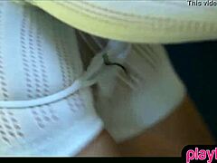 Brunette beauty's private self-pleasure show