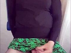 shy crossdresser's hidden intimate moment