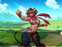 Muscle girls in intense Minos action