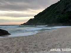 Angel's topless surf session at Grumari