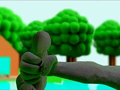 Claymation Anime Character Performs Detailed Hentai Masturbation