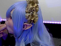 Goth elf gets a facial