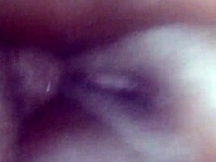 Squirt queen shows juicy ebony pussy close up