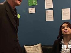 teen secretary olga broken by three cocks