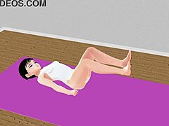 Anime beauty bends for yoga