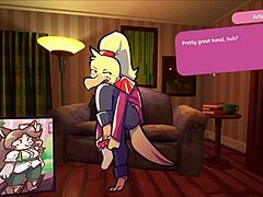 Furry babes strip during poker game