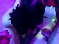 Argentinian babe gags on thick rod hard