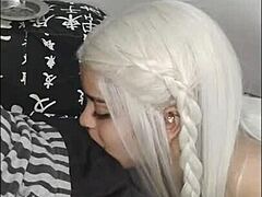 blonde teen's deep moonlit thrill