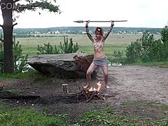 mature amateur pounded hard outdoors in rough style