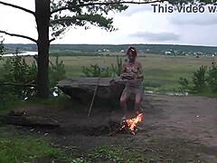 mature amateur pounded hard outdoors in rough style