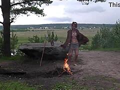 mature amateur pounded hard outdoors in rough style