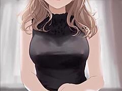 hey check out this anime girl in black dress riding dick and getting cum all over 😍