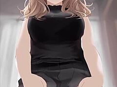 hey check out this anime girl in black dress riding dick and getting cum all over 😍