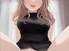 hey check out this anime girl in black dress riding dick and getting cum all over 😍