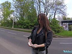 Public Agent’s Outdoor Cowgirl Ride with Brunette