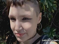 a young latina with tattoos craves intense passion for cash