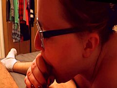 College Student Sucks Cock Deep For Cumshot