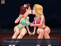 summertime saga's shaved pussy bent over rough
