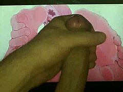 Anime feet getting a teasing cum tribute