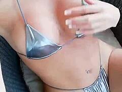 French woman's solo performance in bikini