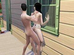 Curvy beauty in steamy play