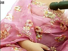 Latina teen teases in traditional saree outfit