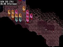 Dark cave depths in summer