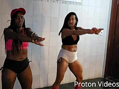 Wild fitness session turns sexual