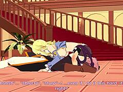 Lucy Natsu hentai delivers relentless blowjob and handjob action