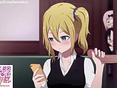 Ai Hayasaka's Naughty Office Handjob in Kaguya XXX Scene