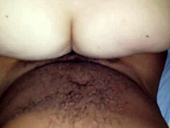 Huge BBW ass riding hard in interracial bang