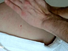 Amateur European babe gets massaged