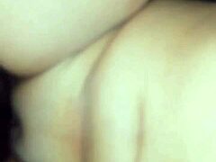 Amateur couple's sensual home delight